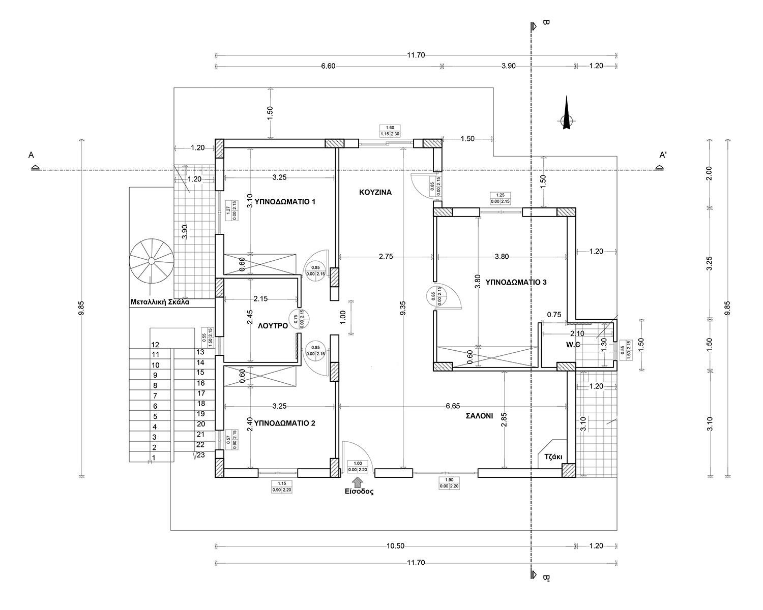 Upper floor plan