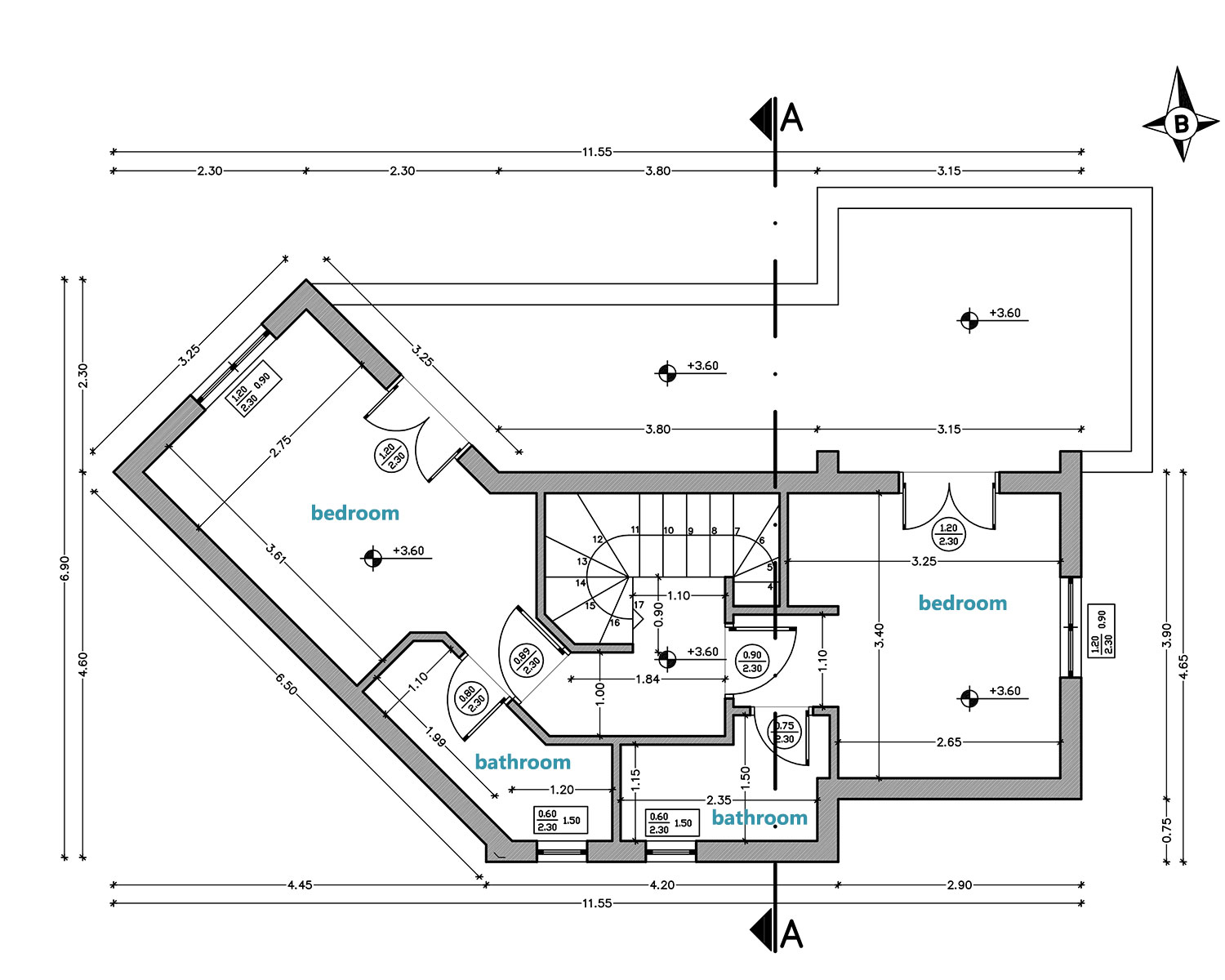 Upper level plan