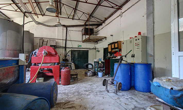 AN OLIVE OIL FACTORY WITH MODERN EQUIPMENT