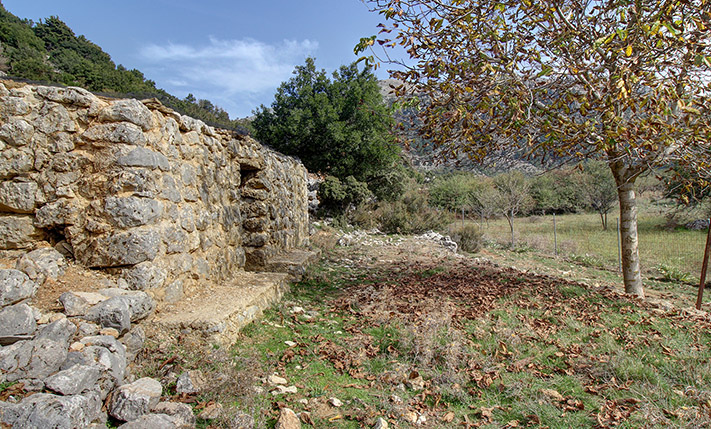 A STONE SHEPHERD'S HUT IN THE MOUNTAINS