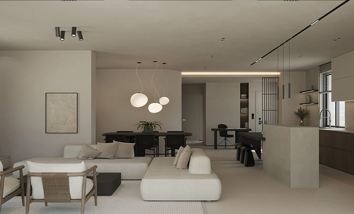 SPACIOUS MODERN AREAS OVERLOOKING THE SUNSET