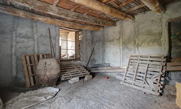 SINGLE-LEVEL BUILDING ON A HILL IN AN OLIVE GROVE