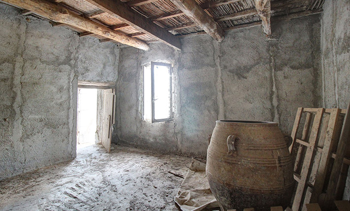 SINGLE-LEVEL BUILDING ON A HILL IN AN OLIVE GROVE