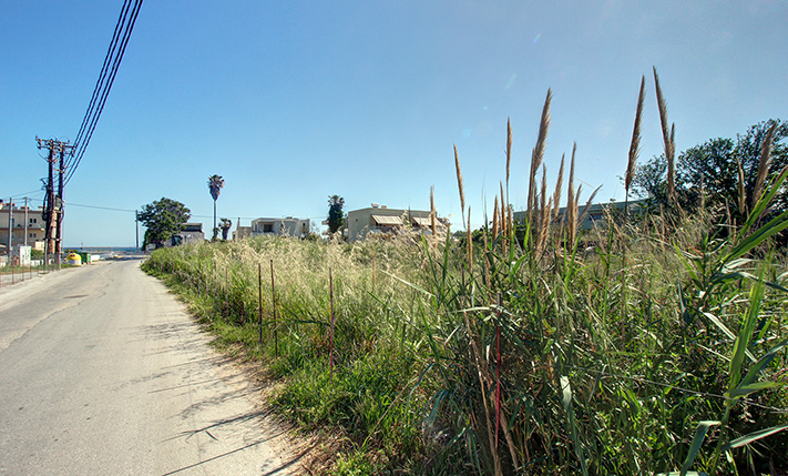 LAND ON A BUSY ROAD BY THE BEACH