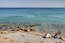 The beach of Orthi Ammos near Frangokastello, Sfakia, Chania