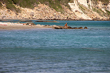 The beach of Orthi Ammos near Frangokastello, Sfakia, Chania