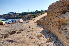 The beach of Orthi Ammos near Frangokastello, Sfakia, Chania